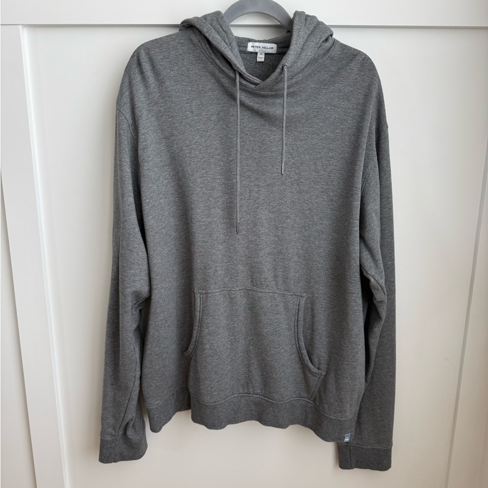Peter Millar Men's Gray Hooded Pullover Sweatshirt